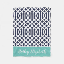 Marine und Aqua Trellis Monogram