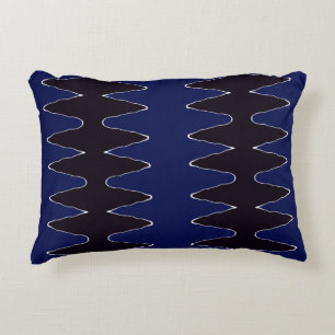 Marine und Black Zigzag Dekokissen