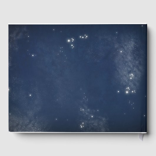 Marine und Burgund | Floral Moon Celestial Wedding Gästebuch (Rückseite)