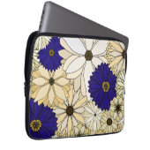 Marine-und Creme-Blumen-Laptop-Hülse Laptopschutzhülle (Vorne Rechts)