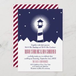 Marine und Crimson | Einladung zum Hochzeitsfeiern