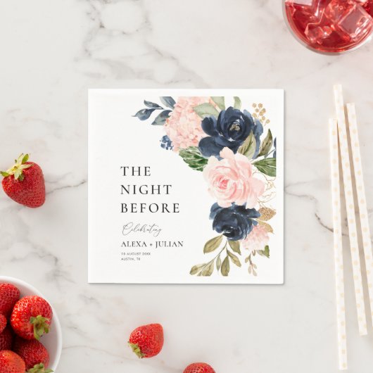 Marine und errötet am Vorabend Serviette (Beispiel)