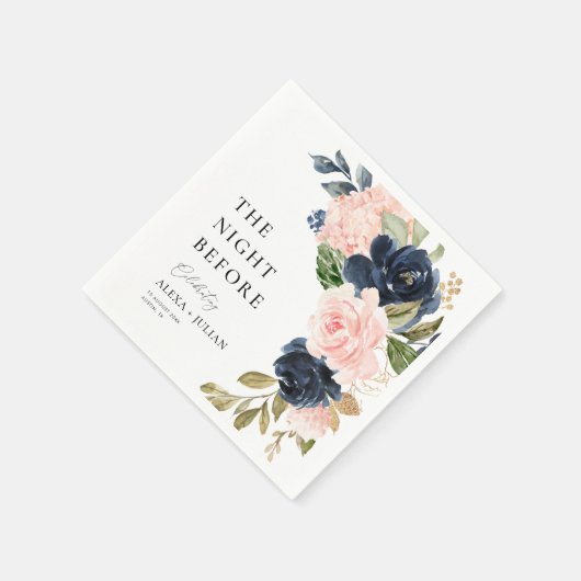 Marine und errötet am Vorabend Serviette (Ecke)