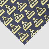 Marine und gelbes Segelboot-Seidenpapier Seidenpapier (Ausschnitt)