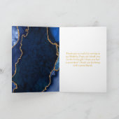 Marine und Gold Agate Birthday Dankeskarte (Innenseite)