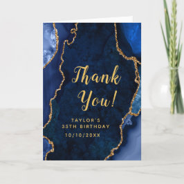 Marine und Gold Agate Birthday Dankeskarte