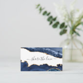 Marine und Gold Agate Empfehlungskarte (Stehend Vorderseite)