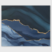 Marine und Gold Agate Geschenkpapier (Flach)