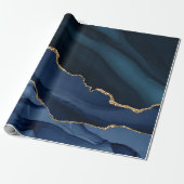 Marine und Gold Agate Geschenkpapier (Ungerollt)