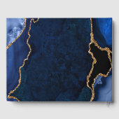 Marine und Gold Agate Marble Geburtstag Gästebuch (Rückseite)