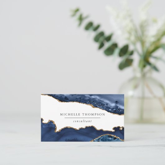 Marine und Gold Agate Visitenkarte (Stehend Vorderseite)