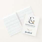 Marine und Gold Ampersand Gästebuch Notizblock (Innenseite)
