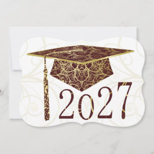 Marine- und Gold Blumenkappe 2027 Karte