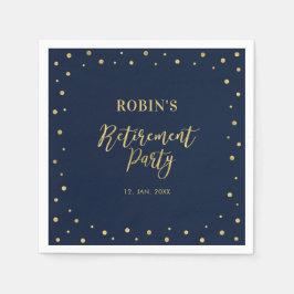 Marine und Gold | Chic Confetti Retirement Party Serviette