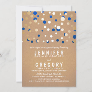 Marine und Gold Confetti Elegante Engagement Party Einladung