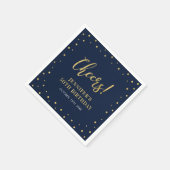 Marine und Gold | Elegante Classic Adult Birthday Serviette (Ecke)