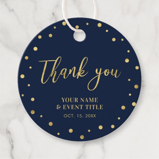 Marine und Gold | Modern Birthday Gefallen Vielen  Geschenkanhänger (Vorderseite)