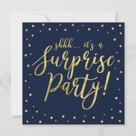 Marine und Gold | Modern Surprise Retirement Party Einladung