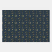 Marine und Gold O Heilige Nacht Drei Weisen Geschenkpapier Set (Vorderseite 3)