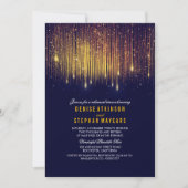 Marine und Gold Probe Dinner String Lights Einladung (Vorderseite)