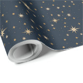 Marine und Gold Star Geschenkpapier (Rolleneckpunkt)