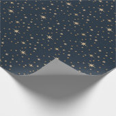 Marine und Gold Star Geschenkpapier (Ecke)
