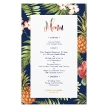 Marine und Gold | Tropical Summer Wedding Menu Car