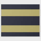 Marine-und Goldc$horizontal-gestreiftes Packpapier (Flach)