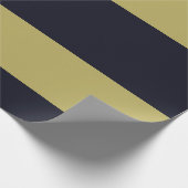 Marine-und Goldc$horizontal-gestreiftes Packpapier (Ecke)