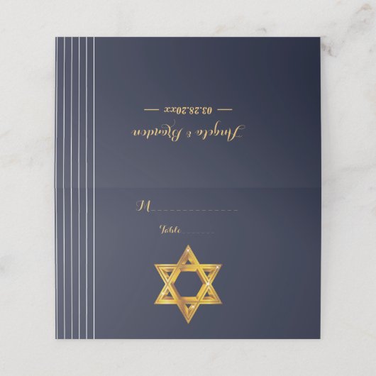 Marine und Goldener Star der David-Platzkarte Platzkarte (Außenseite Aufgefaltet)