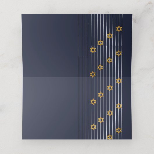 Marine und Goldener Star der David-Platzkarte Platzkarte (Innenseite Aufgefaltet)