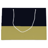Marine-und Goldgeschenk-Tasche - groß, glatt Große Geschenktüte (Vorderseite)
