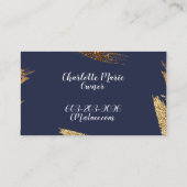 Marine-und Goldluxusentwurfs-Visitenkarten Visitenkarte (Rückseite)