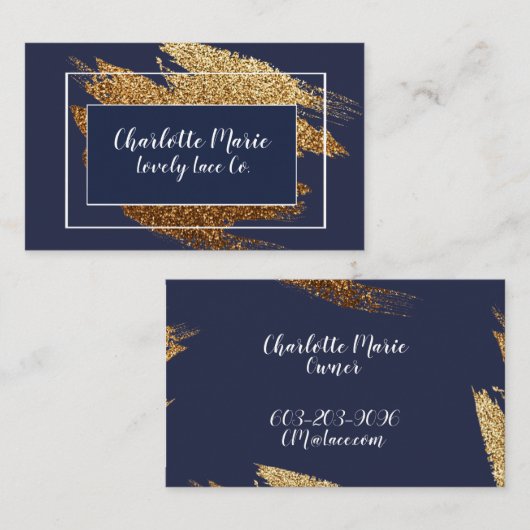 Marine-und Goldluxusentwurfs-Visitenkarten Visitenkarte (Vorne/Hinten)