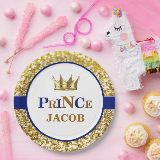 Marine- und Goldprinz-Teller Prinz-Tellers | Pappteller (Party)
