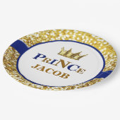 Marine- und Goldprinz-Teller Prinz-Tellers | Pappteller (Schrägansicht)
