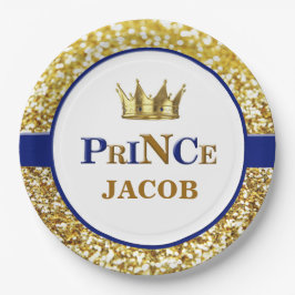 Marine- und Goldprinz-Teller Prinz-Tellers | Pappteller