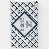 Marine und Graue Abschlussfeier | 2026 Banner (Vertikal)