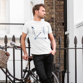 Marine und Gray Eleganto Modernes Abstrakt T-Shirt