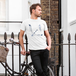 Marine und Gray Eleganto Modernes Abstrakt T-Shirt