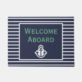 Marine und grüner Anker Begrüßungsboote vor der Tü Fußmatte (Vorderseite)