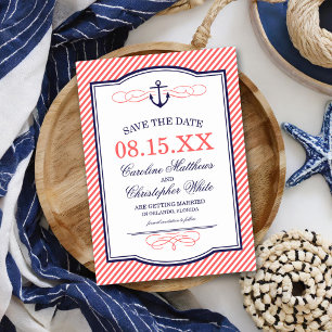 Marine und Korallen Anker Save-the-Date-Karte Einladung