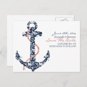 Marine und Korallenriff Save the Date Ankündigungspostkarte (Vorne/Hinten)