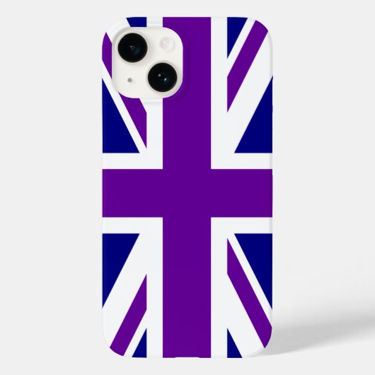 Marine und Lila Union Jack Case-Mate iPhone Hülle (Rückseite)