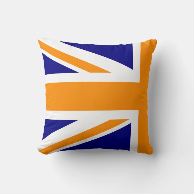 Marine und Orange Union Jack Half Kissen (Vorderseite)
