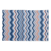 Marine und Orange Wavy Streifen Kissenbezug (Rückseite)