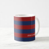 Marine und Red Rugby Stripes Kaffeetasse (VorderseiteRechts)
