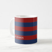 Marine und Red Rugby Stripes Kaffeetasse (Vorderseite Links)