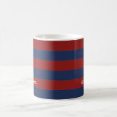 Marine und Red Rugby Stripes Kaffeetasse (Mittel)