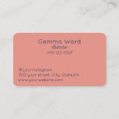 Marine und rosa Dahlias Visitenkarte (Rückseite)